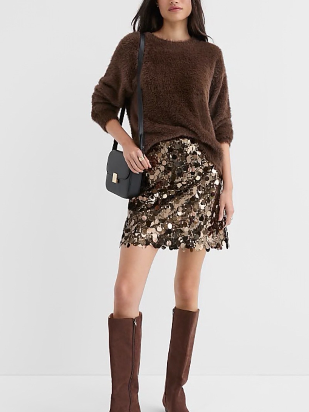 LOFT Petite Sequin Mini Skirt
